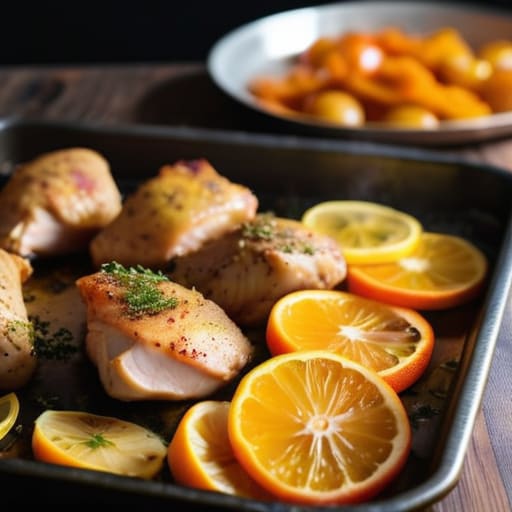 Roasted Lemon Herb Chicken and Root Veggies.