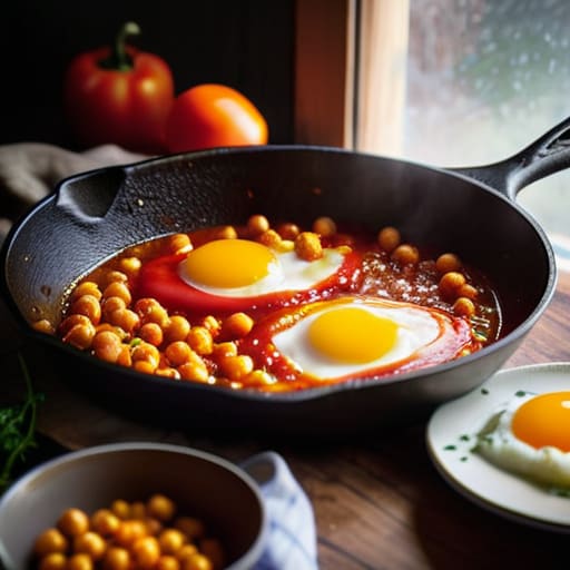 The One-Pan Chickpea Shakshuka in skillet.