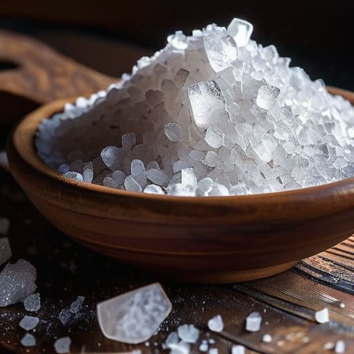 Flaky High-Quality Sea Salt for finishing.
