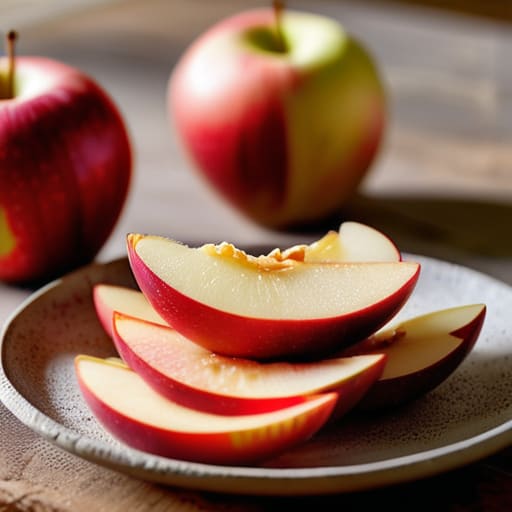 Healthy Apple Slices and Nut Butter snack.