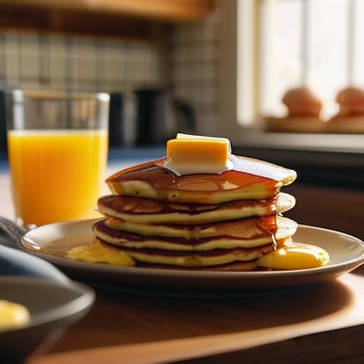 Soothing breakfast for dinner with pancakes.
