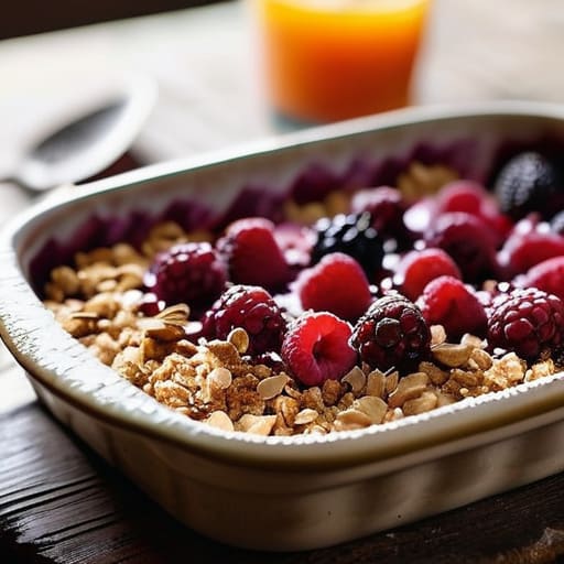 Fresh Sheet Pan Berry Crumble in pan.