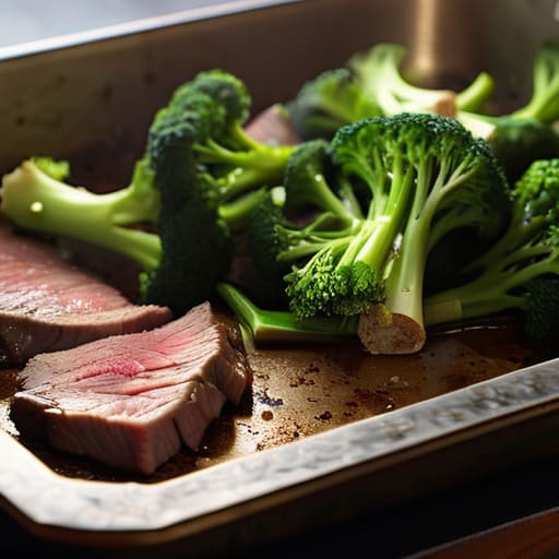 Sheet pan Beef and Broccoli Stir-Fry Style.