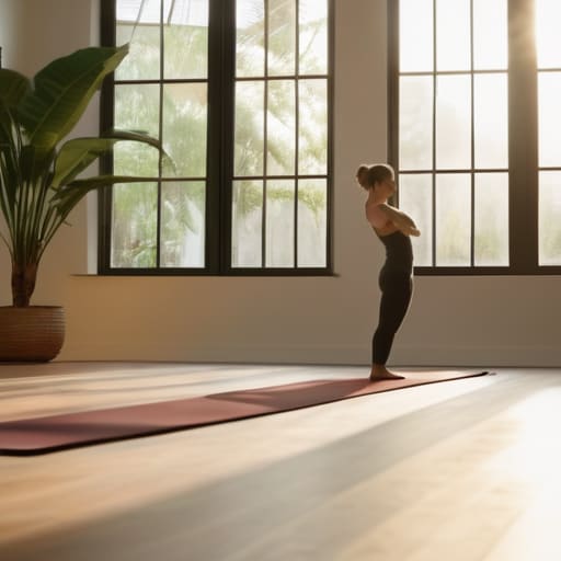 Person performing morning stretches for mobility.